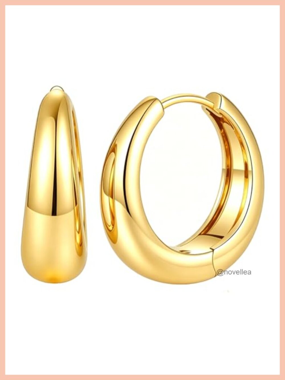 14K Gold Plated Hoop Earrings Lightweight Hypoallergenic Small Hoops
